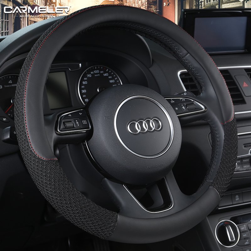 Hot Sell Custom Color Breathable Anti-Slip Custom-made Universal Skidproof Leather Car Steering Wheel Cover