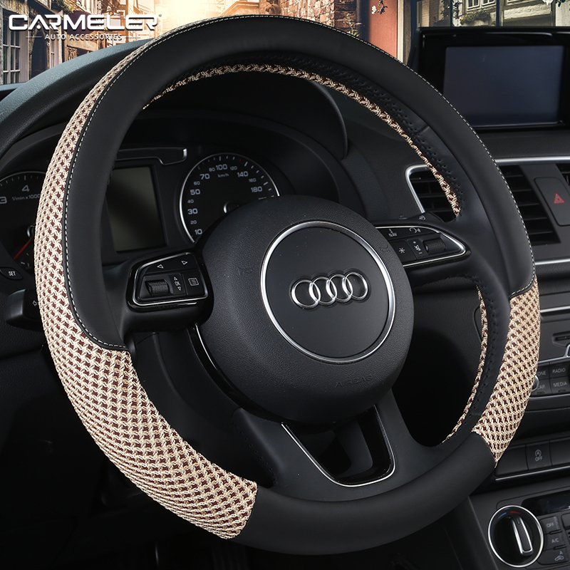 Hot Sell Custom Color Breathable Anti-Slip Custom-made Universal Skidproof Leather Car Steering Wheel Cover
