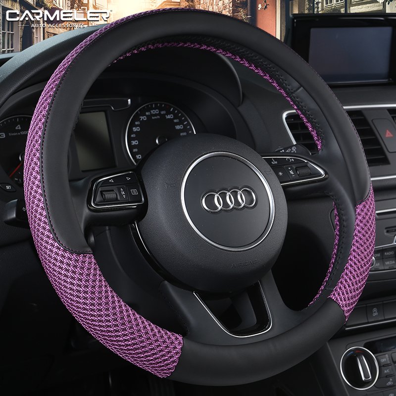 Hot Sell Custom Color Breathable Anti-Slip Custom-made Universal Skidproof Leather Car Steering Wheel Cover