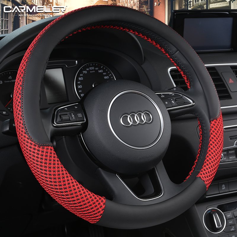 Hot Sell Custom Color Breathable Anti-Slip Custom-made Universal Skidproof Leather Car Steering Wheel Cover