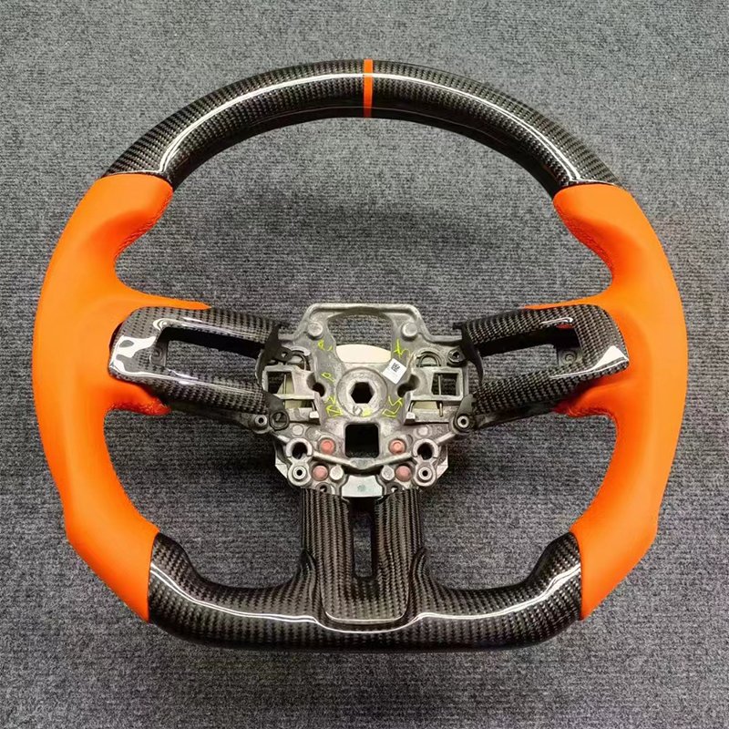 Factory Customized Carbon Fiber Steering Wheel For Ford Mustang Gt Shelby 2015-2023 Car Interior Accessories