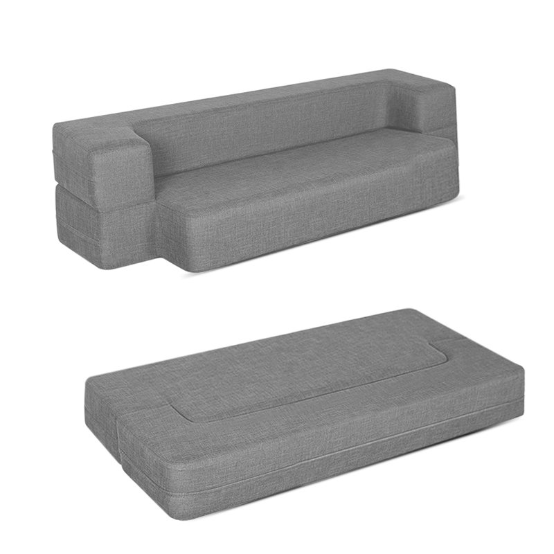 Multifunction Sleeper Folding Sofa Bed 2 Seats Sofa and Reversible Chaise With Armrest Couch Sofa Bed Japanese Style Futon