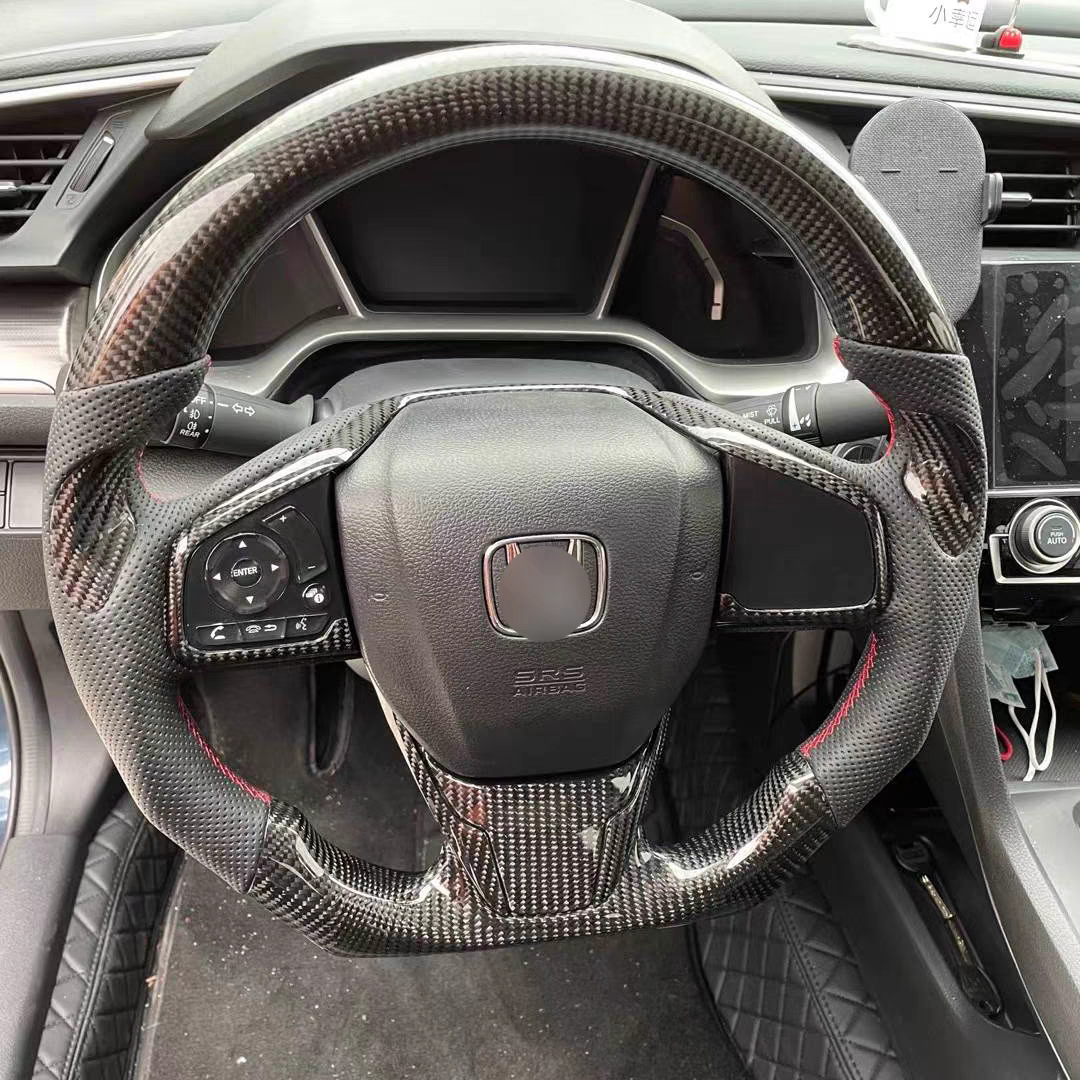 Hot sale Carbon fiber car Steering Wheel for Honda Civic Accord Fit Crown and Platinum Ruins