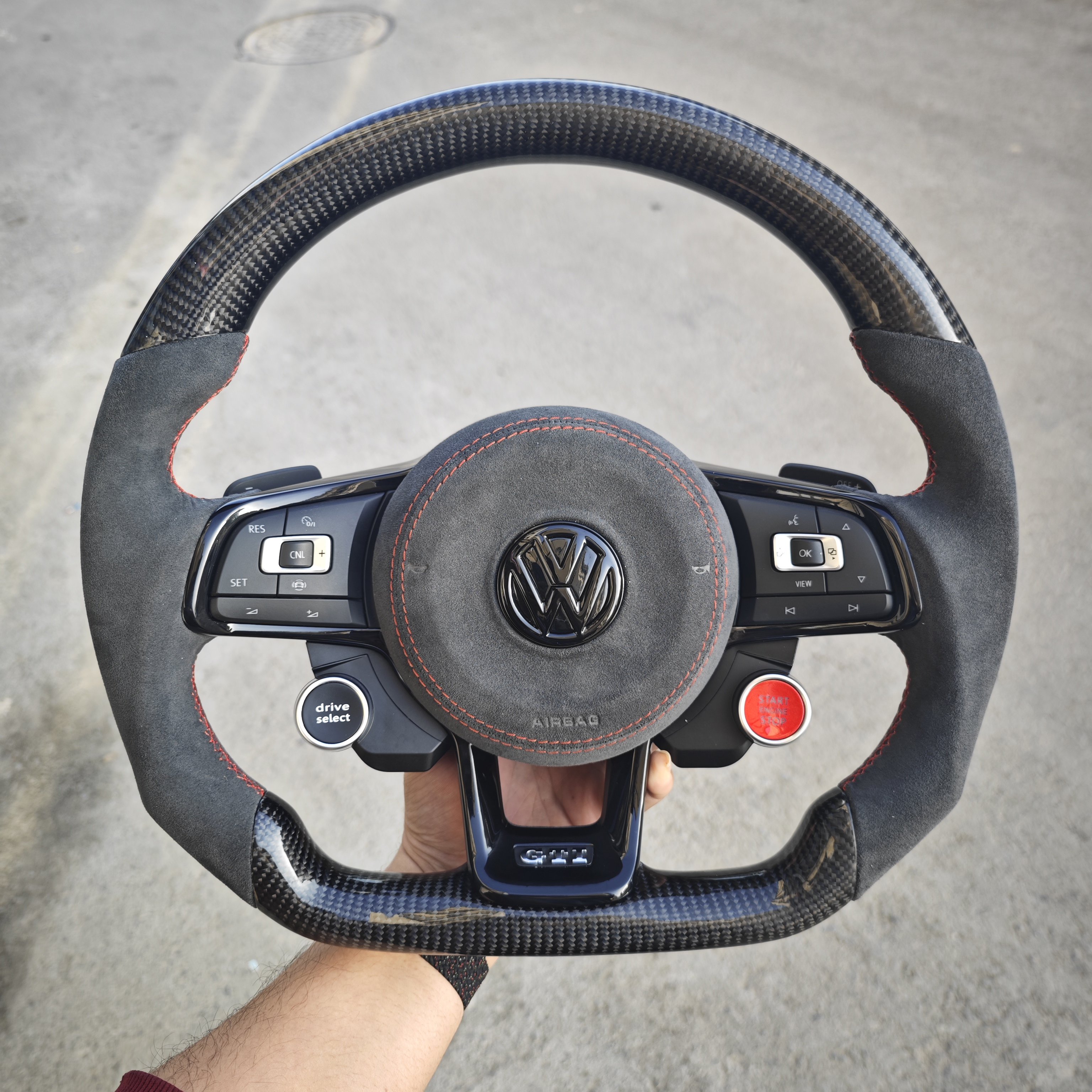 Custom leather modified steering wheel for Volkswagen ZC-DZ-2