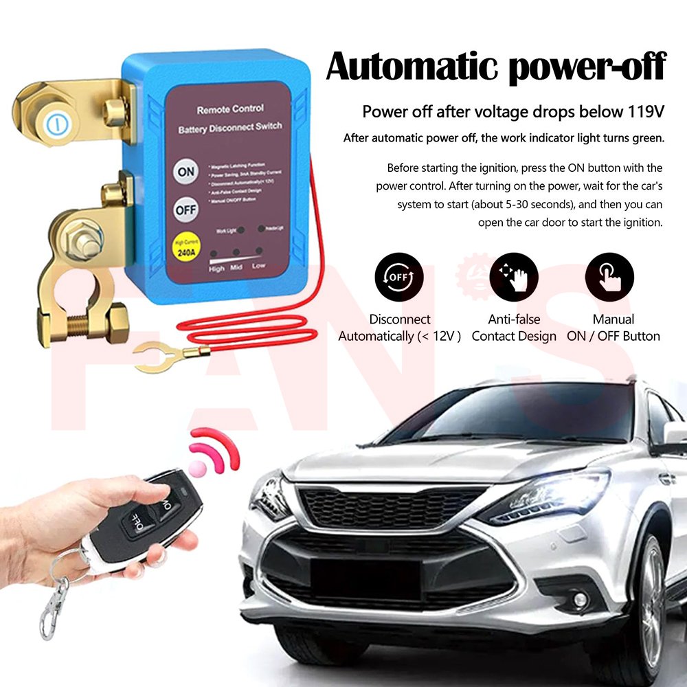 Honda 12V Car Battery Negative Electrode Circuit Breaker Remote Control Power-Off Switch Battery Leakage Protection Power Switch