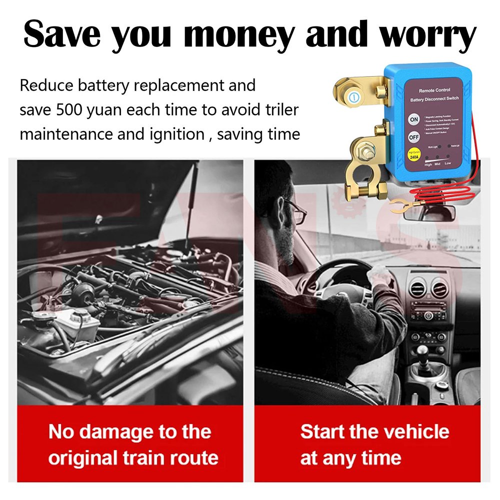 Honda 12V Car Battery Negative Electrode Circuit Breaker Remote Control Power-Off Switch Battery Leakage Protection Power Switch