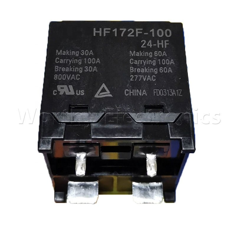 Electronic component new energy power relay 24VDC 100A 4PIN DIP HF172F-100/24-HF relay module