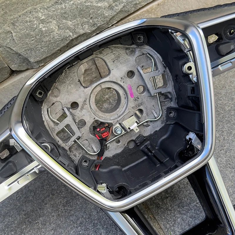 Black Leather Perforated Flat Bottomed Steering Wheel With Paddles And Buttons Interior Accessories For Audi A6 A6 C8