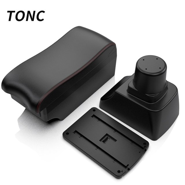 TONC for Ford Figo Car Center Seat Armrest 6USB Hidden Cup Holder Black Console Storage Box