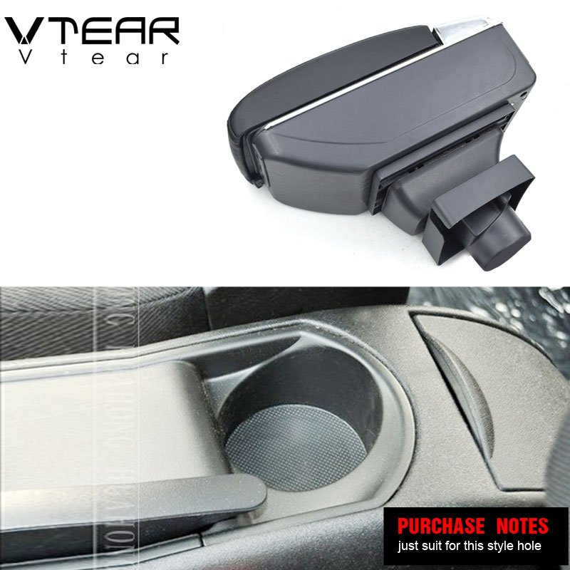 Vtear for Citroen C4 Armrest USB Charging Heighten Double Layer Storage Box Central Store Content Arm Rest Car Accessories Part