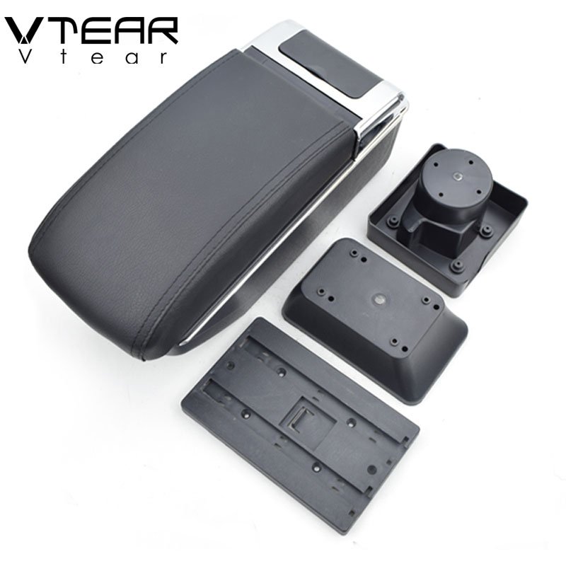 Vtear for Citroen C4 Armrest USB Charging Heighten Double Layer Storage Box Central Store Content Arm Rest Car Accessories Part