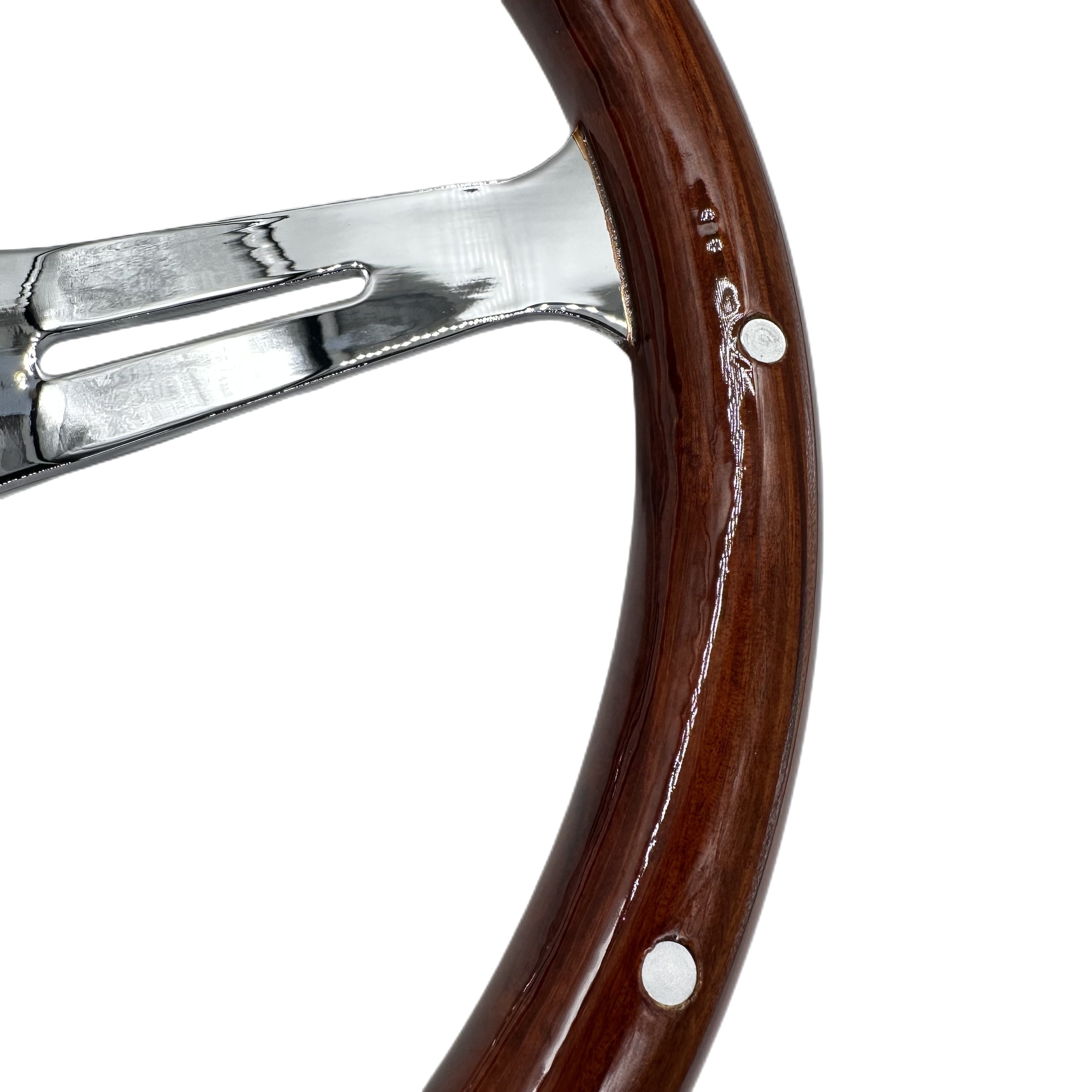 14/15 Inch Universal Classic Riveted Laminated solid Wooden Vintage Car Steering wheel With Horn Button