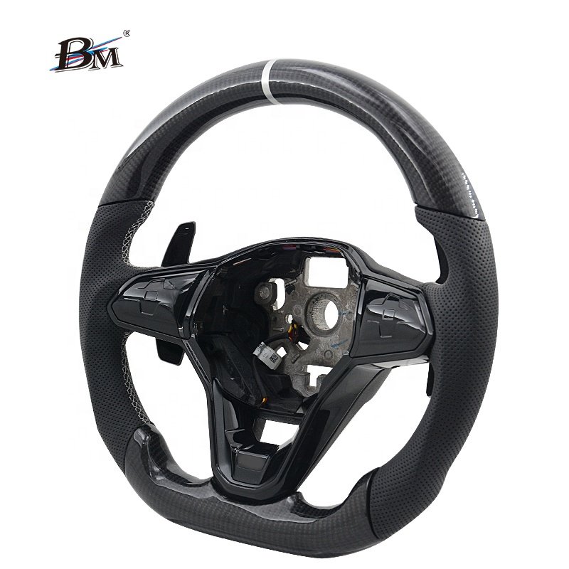 100% Carbon Fiber For Golf 7 Vw 2015 2016 2017 2018 2019 2020 2021 Interior Accessories For Cars Steering Wheels Assembly