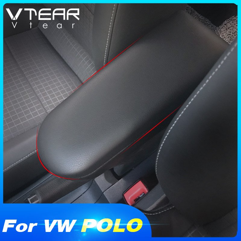 Vtear Armrest Cover Center Console Latch Clip Leather Lid Fit for VW Polo 6R GOLF MK4 BORA BEETLE PASSAT B5 SKODA OCTAVIA Lavida