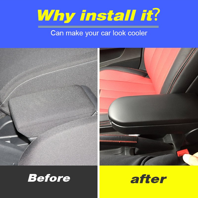 Vtear Armrest Cover Center Console Latch Clip Leather Lid Fit for VW Polo 6R GOLF MK4 BORA BEETLE PASSAT B5 SKODA OCTAVIA Lavida