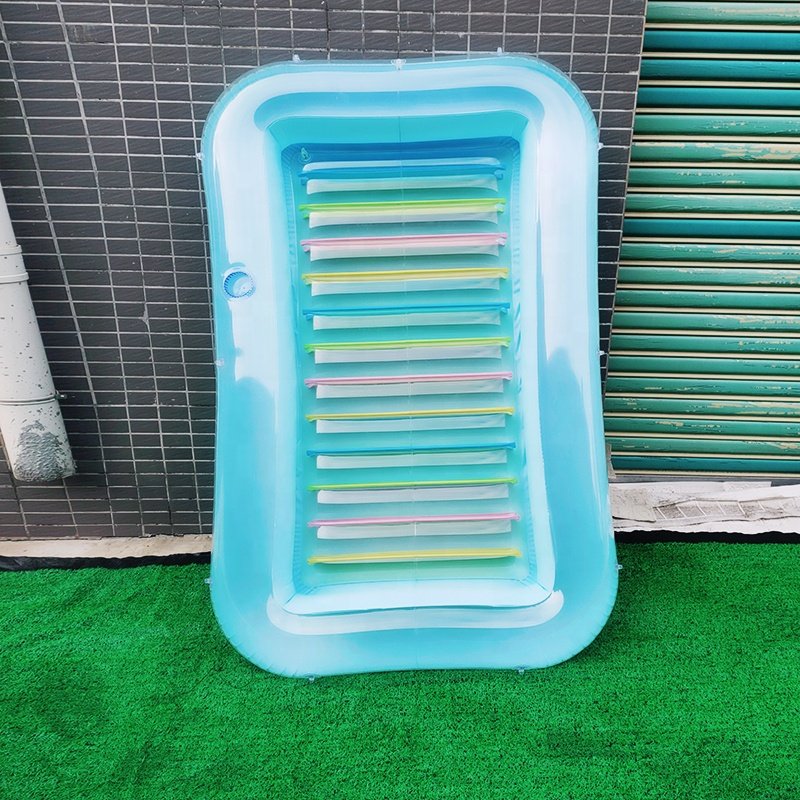 PVC Inflatable Swimming Pool Floating and Draining on Fukushima Figure-eight/Rectangle Inflatable Hammock Armrest Lounge Chair