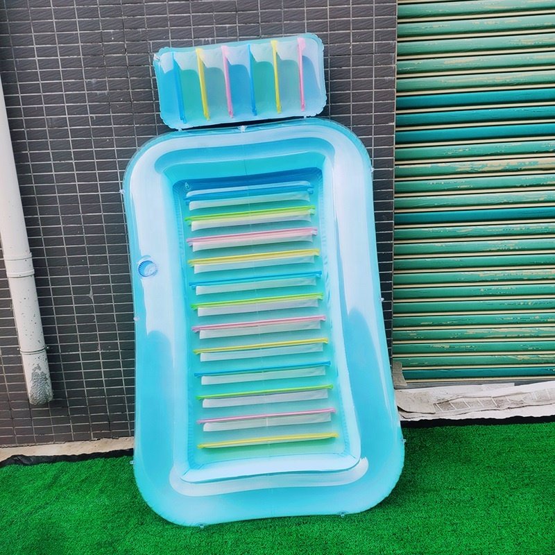 PVC Inflatable Swimming Pool Floating and Draining on Fukushima Figure-eight/Rectangle Inflatable Hammock Armrest Lounge Chair