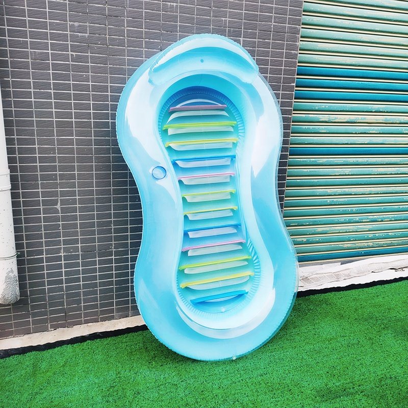 PVC Inflatable Swimming Pool Floating and Draining on Fukushima Figure-eight/Rectangle Inflatable Hammock Armrest Lounge Chair