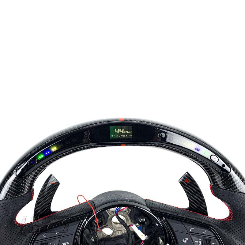 Car Accessories LED RPM Steering Wheel For Audi 2015-2016 A3 A4L A4B9 A5 A6 RS4 RS5 RS6 RS7Custom Carbon Fiber Paddle Shift