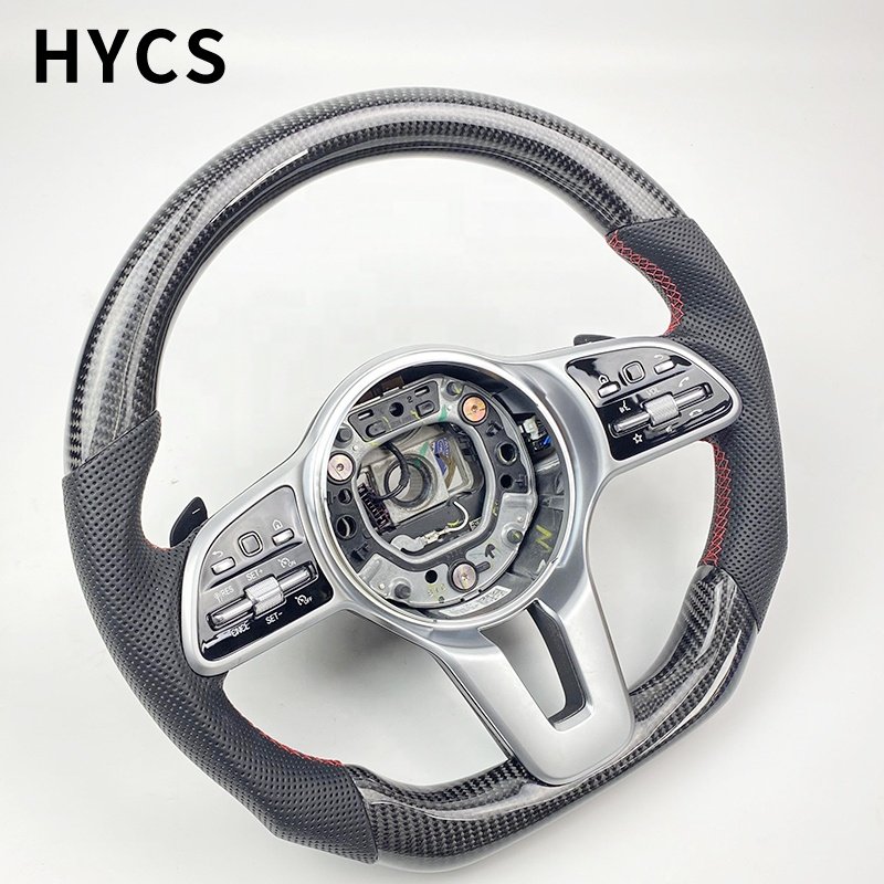 car carbon fiber steering wheel For mercedes benz c-class A-class b e-class gla/glc/gle old model to new amg 809 steering wheel