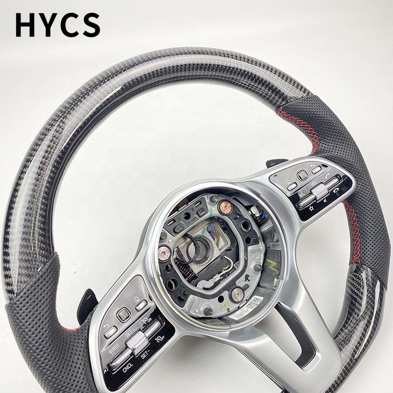 car carbon fiber steering wheel For mercedes benz c-class A-class b e-class gla/glc/gle old model to new amg 809 steering wheel
