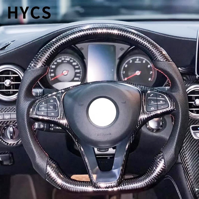 car carbon fiber steering wheel For mercedes benz c-class A-class b e-class gla/glc/gle old model to new amg 809 steering wheel