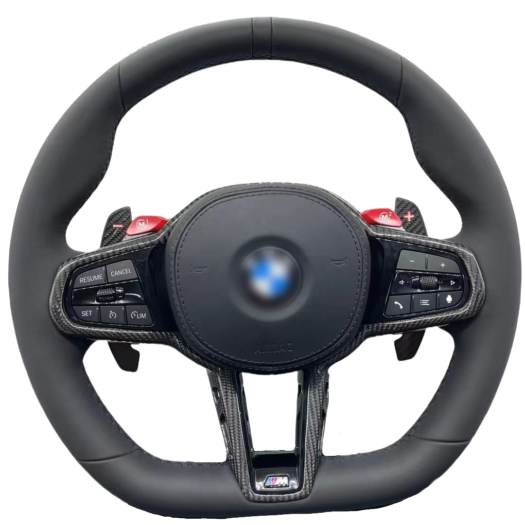 Carbon fiber steering wheel replacement for BMW, customizable accessory, for F30 F35 G20 G25 G30 G38