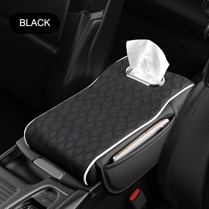 Car Interior Accessories Armrest Cover Center Console Organizer Tissue Storage Box with Stylish Design