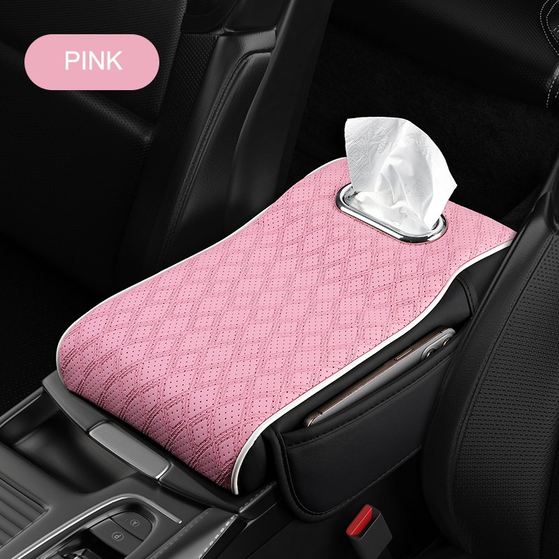 Car Interior Accessories Armrest Cover Center Console Organizer Tissue Storage Box with Stylish Design
