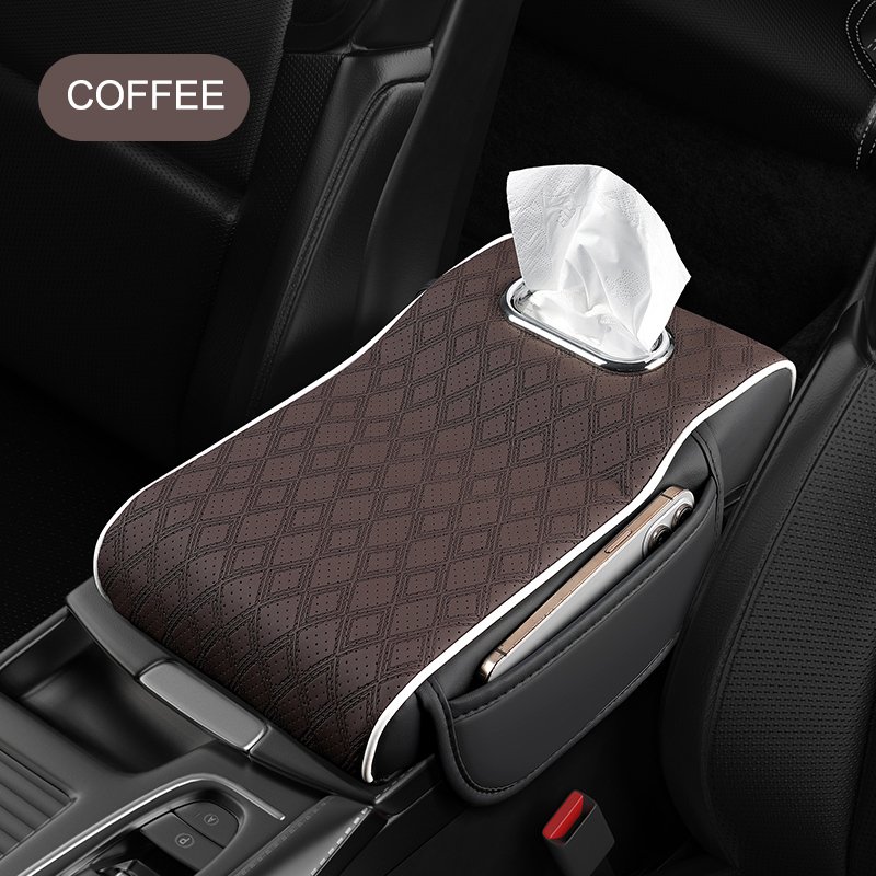 Car Interior Accessories Armrest Cover Center Console Organizer Tissue Storage Box with Stylish Design