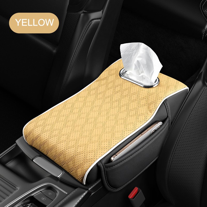 Car Interior Accessories Armrest Cover Center Console Organizer Tissue Storage Box with Stylish Design