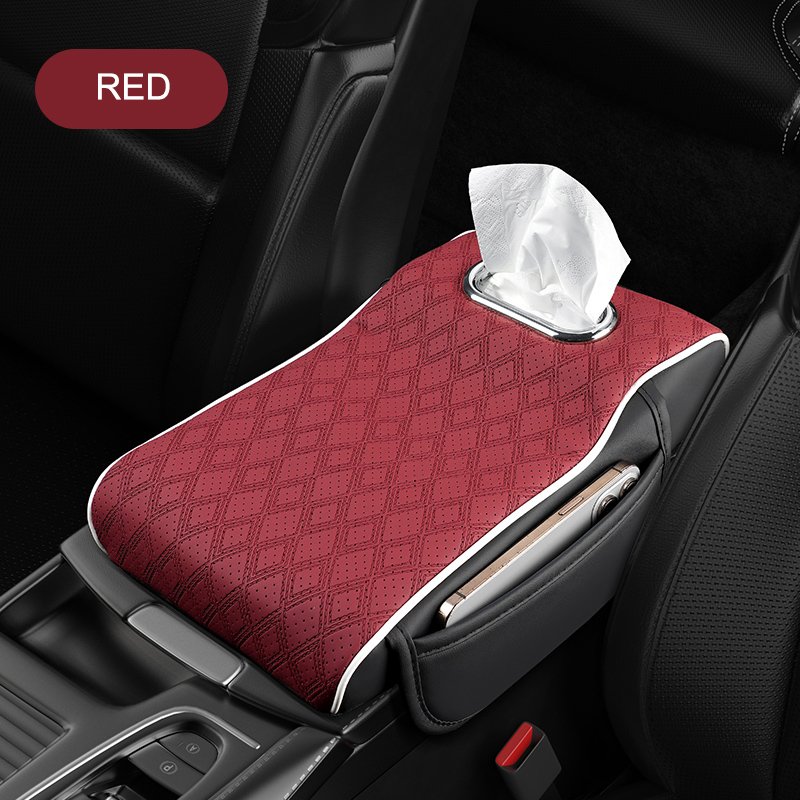 Car Interior Accessories Armrest Cover Center Console Organizer Tissue Storage Box with Stylish Design