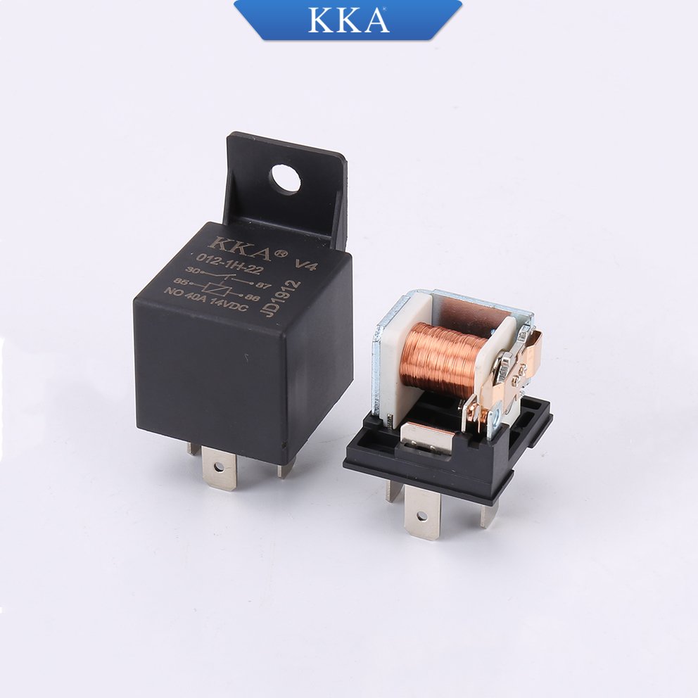 KKA-V4P Auto Relay for Vehicles and Machines 12V 24V 40A PA66 Bracket with 30A Rated Current New Condition