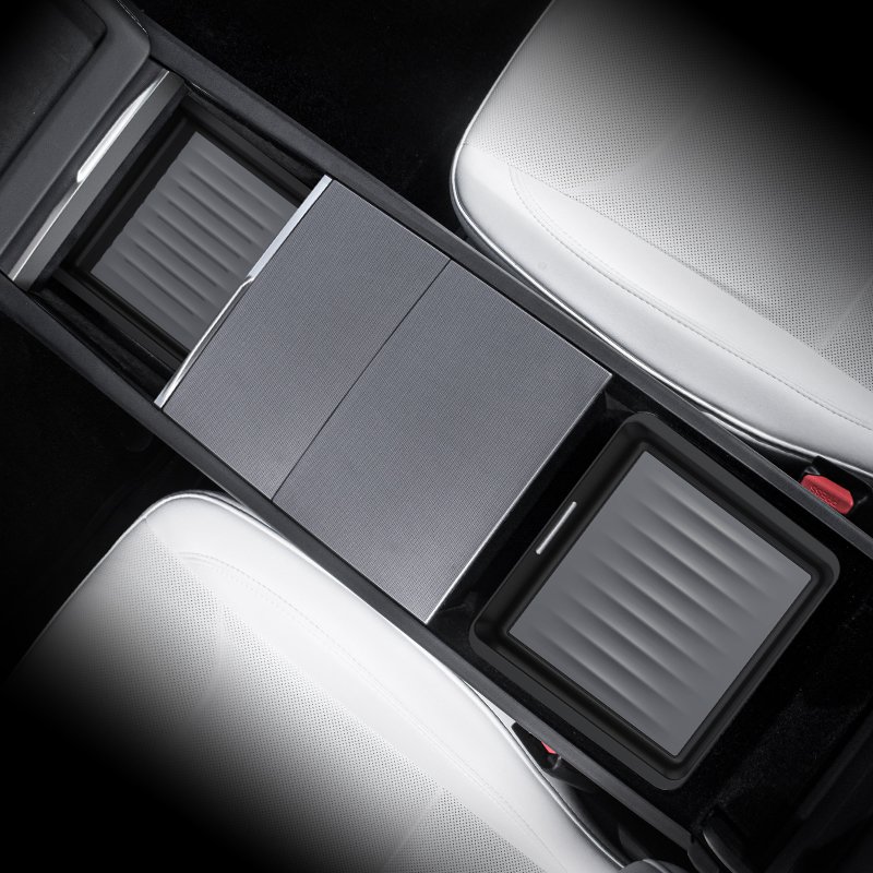2024 Most Popular Modification Accessories of Tesla Model3 Highland Black Center Control Storage Box Armrest