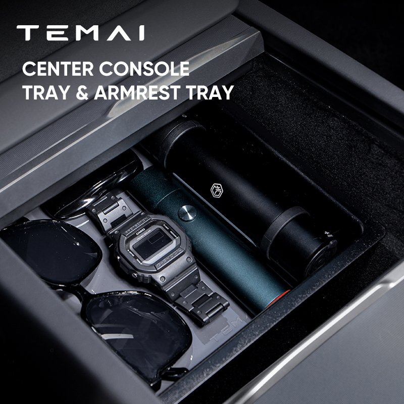 2024 Most Popular Modification Accessories of Tesla Model3 Highland Black Center Control Storage Box Armrest