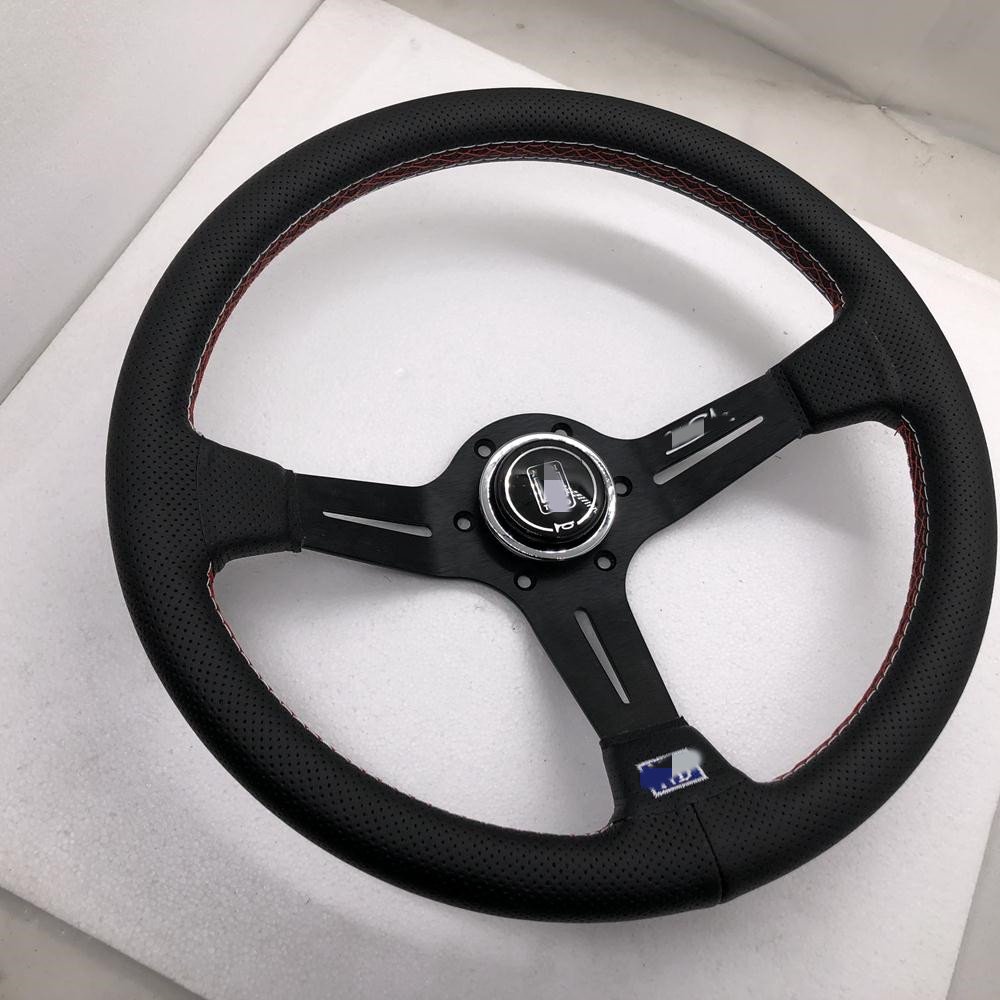 TRAPLY Racing Deep Dish Custom Universal Sports Drift Leather Suede 350mm Race Car JDM Steering Wheels