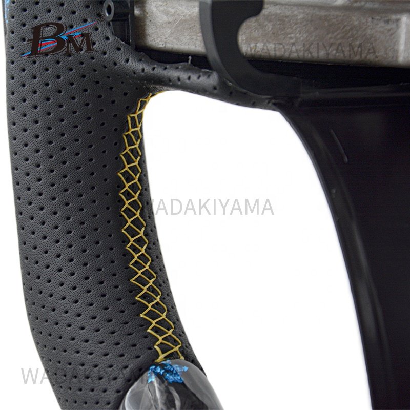 Forged Blue Carbon Fiber Steering Wheels For Chevrolet CORVETTE C6 2012 to 2013 Perforated Leather Car Accessories By BM