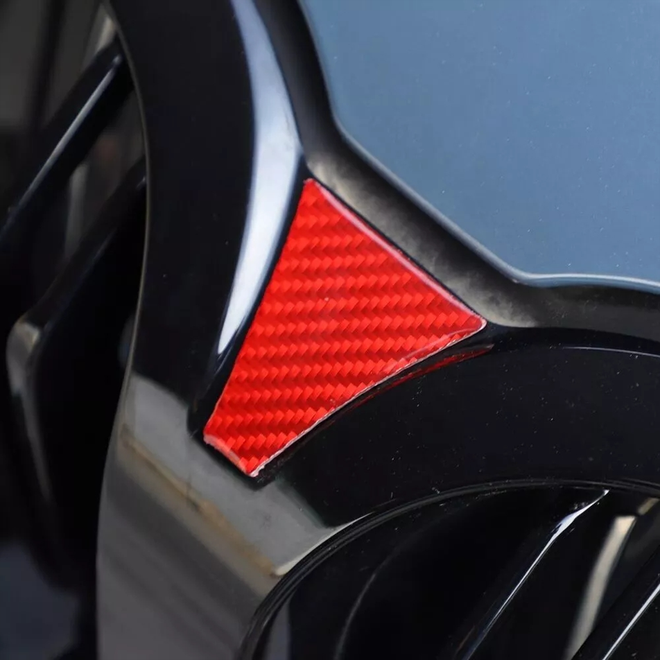 Red Carbon Fiber Front Grille Insert Mesh Partition Cover for BMW 8 Series