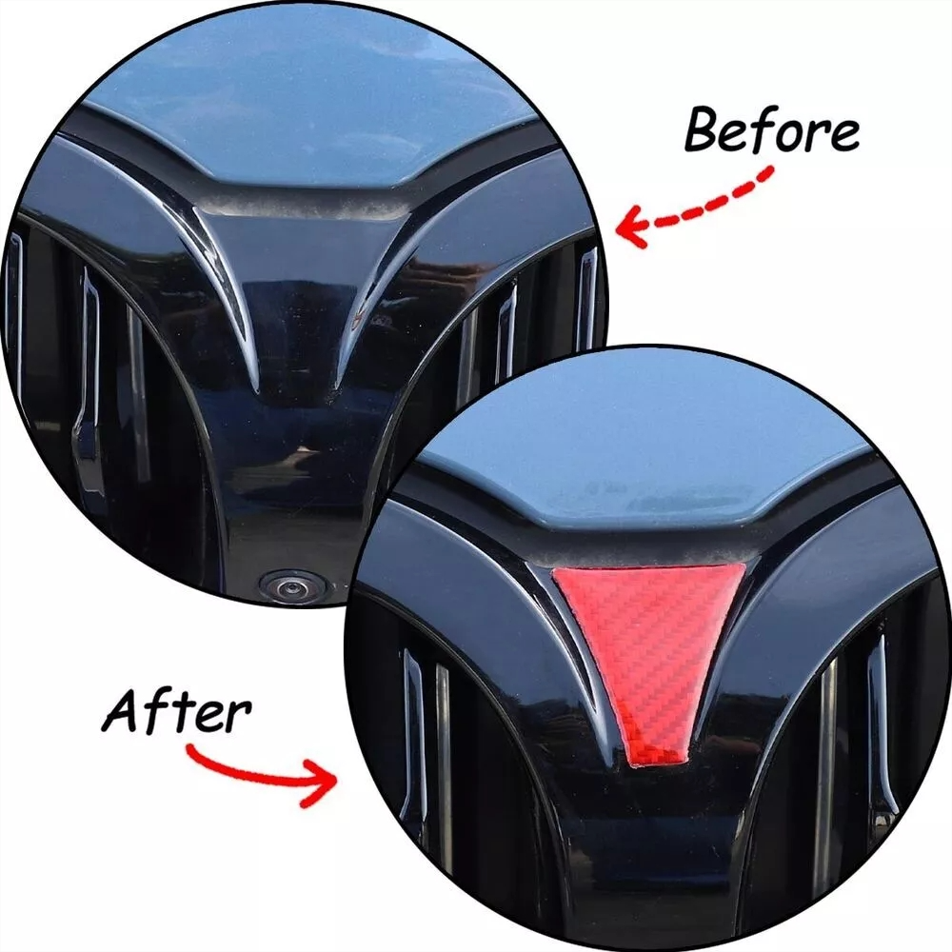 Red Carbon Fiber Front Grille Insert Mesh Partition Cover for BMW 8 Series