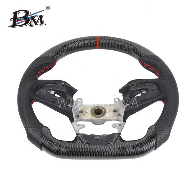 Modified Carbon Fiber Round 350mm Steering Wheel For FK8 USA CIVIC 10 Generation Honda 2017-2022 Interior Accessories For Cars