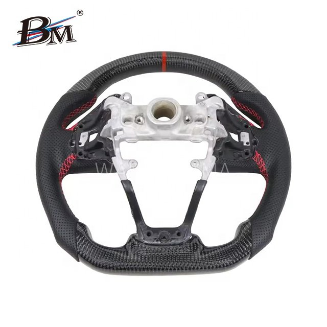 Modified Carbon Fiber Round 350mm Steering Wheel For FK8 USA CIVIC 10 Generation Honda 2017-2022 Interior Accessories For Cars