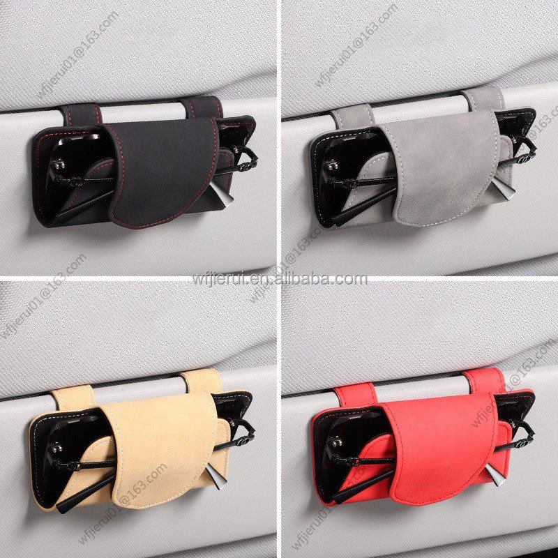 Hot Selling High-quality PU Suede Car Sunshade Sun Eye Box Multi-functional Energy Storage Rack