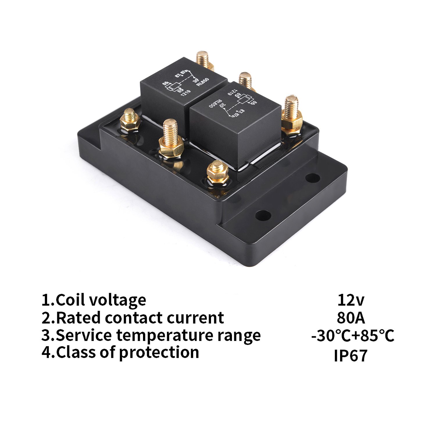 Forward and Reverse Relay Module Box 12V 80A Universal Relay Block 5541100 for Auto Car Marine Boat Car Accessories
