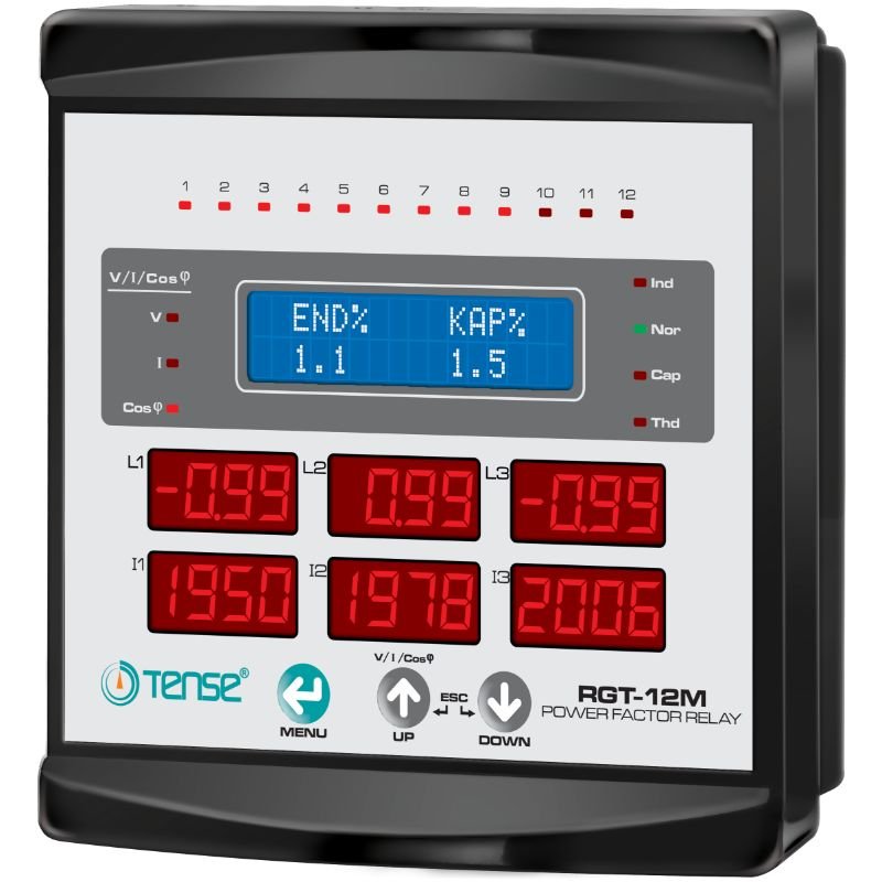 12 Level, Three Phase Power Factor Controller with Graphic LCD Screen RGT-12M