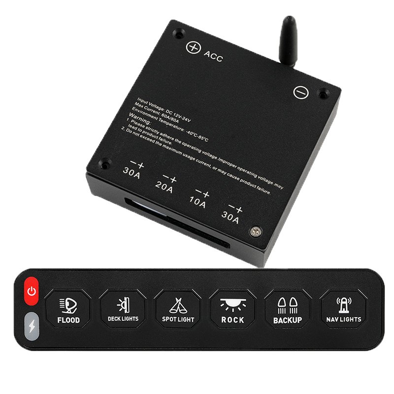 Universal Electronic Relay System Circuit Control Box LED On-Off Car Switch Panel 6 Gang Switch Panel for Car Partol
