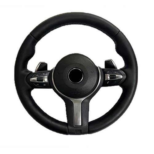 Automotive Black Real Leather Steering Wheel for Bmw 3 5 Series F10 F20 F30 M3 M5 E90 2007
