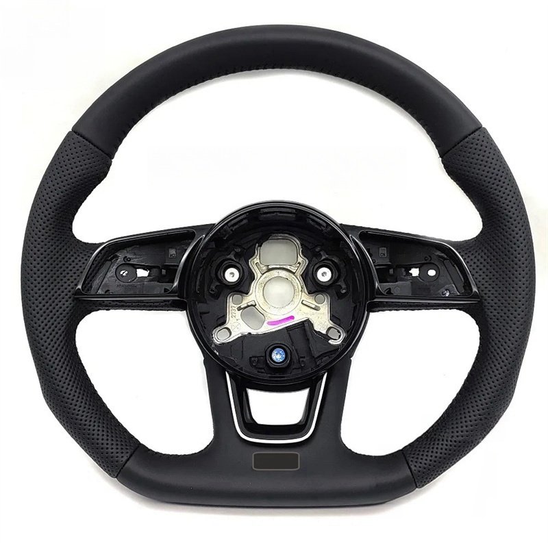 Fully Perforated Leather Steering Wheel For Audi RS3 RS4 RS5 A3 A4 B9 A5 S3 S4 S5 2017-2021Car Accessories