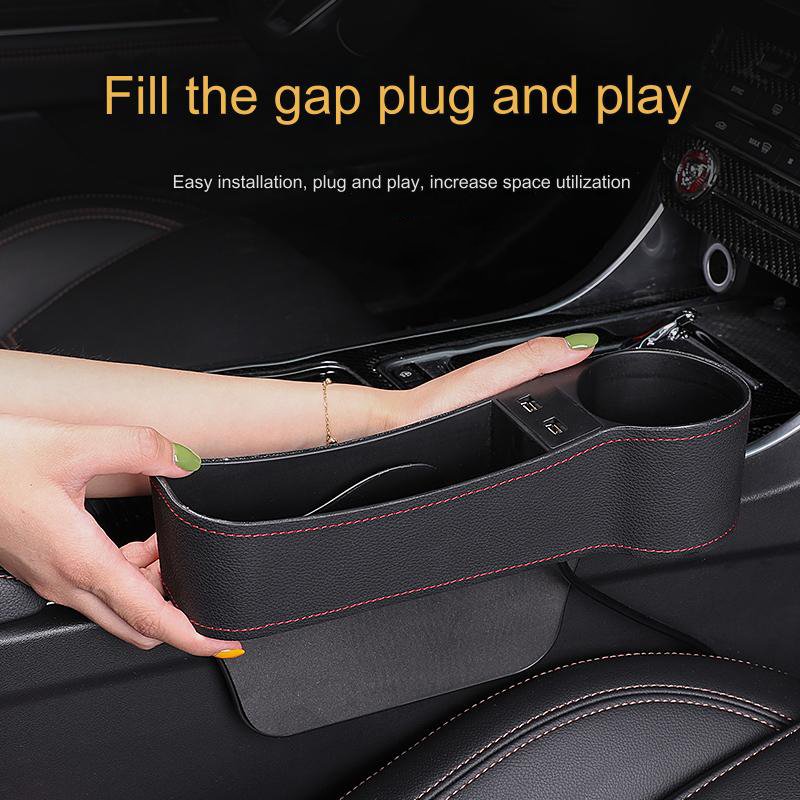 Car Interior Seat Side Armrest Console Box ABS Leather Cover Automotive Accessories Front Seat Organizer for Cars