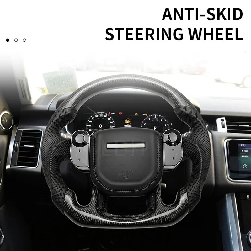 Car Perforated Leather Carbon Fiber Steering Wheel For Land Rover Range Rover Sport L494 Range Rover Vogue L405 Defender L663