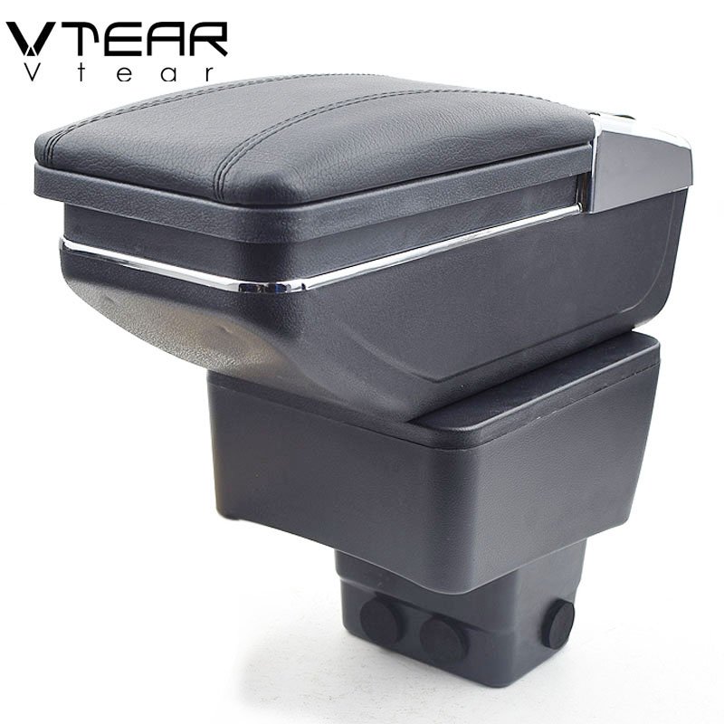Vtear for Mazda 2/demio Armrest Central Store Content Storage Box Interior Arm Rest Cup Holder Car-styling Accessories 15-18